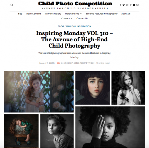 Child Photo Competition Inspiring Monday Blog image features for VOL 310 