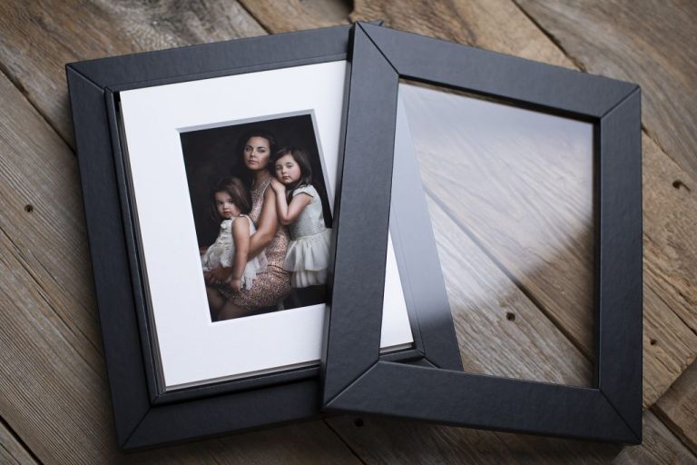 Black reveal and storage box to hold and display your fine art matted prints. 